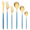 6Pcs Black Matte Flatware Cutlery Set Stainless Steel Dinnerware Set Dessert Fork Spoon Silverware Set Kitchen Party Tableware