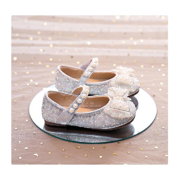 Girls Princess Shoes New Children's Single Shoes Leather Shoes Crystal Shoes Baby Dress Shoes Girls Soft Sole Spring and Autumn