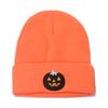 Autumn and winter men's and women's outdoor warm wool hat pullover cold hat Halloween pumpkin skull embroidery knitted hat