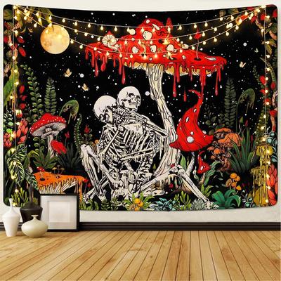 Tapestry of the Skull Mushroom Skeleton Lovers