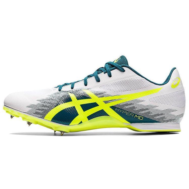Asics Hyper Md 7 Elite Low Top Sprinting Shoes Men Sneakers White Yellow 1091A018-100