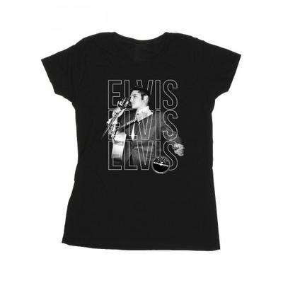 Damen/Damen-Baumwoll-T-Shirt mit Dreifach-Logo-Portrait