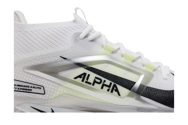 Scarpe da Ginnastica da Uomo Nike Alpha Menace 4 Elite Bianco Polvere di Fotone Nero Bianco/Argento Metallico/Polvere di Fotone/Nero