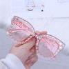Crystal Rhinestone Frame Sunglasses for Women Vintage Cat Eye Sun Glasses Sparkling Star Sunglasses Mirror Shades