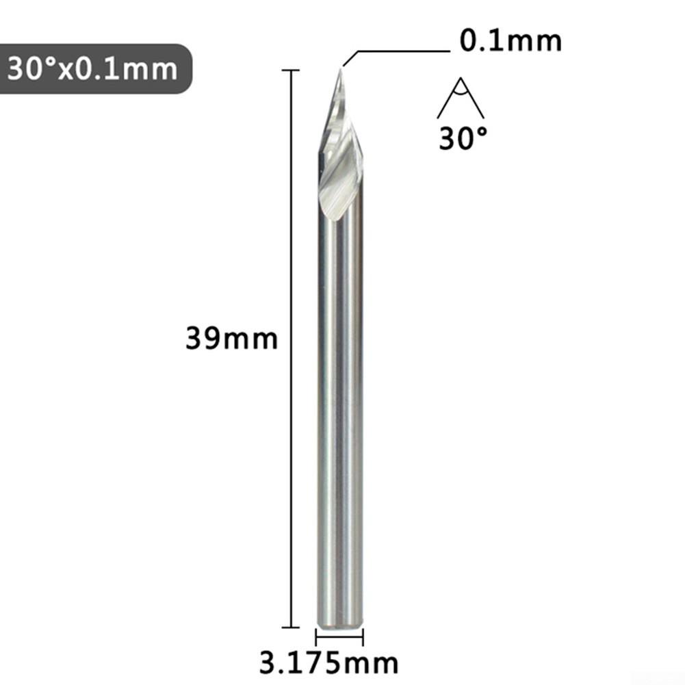 3,175 mm V-förmiger Spitzen-Schaftfräser, 20-60 Grad Spitze, Hartmetall-3D-Gravierbit
