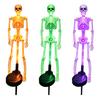 Automatic Dusk to Dawn Lamps Solar Skeleton Garden Stake Light, Halloween 3D Glowing Skull Yard Festive Outdoor Party Lighting Decor with LED,