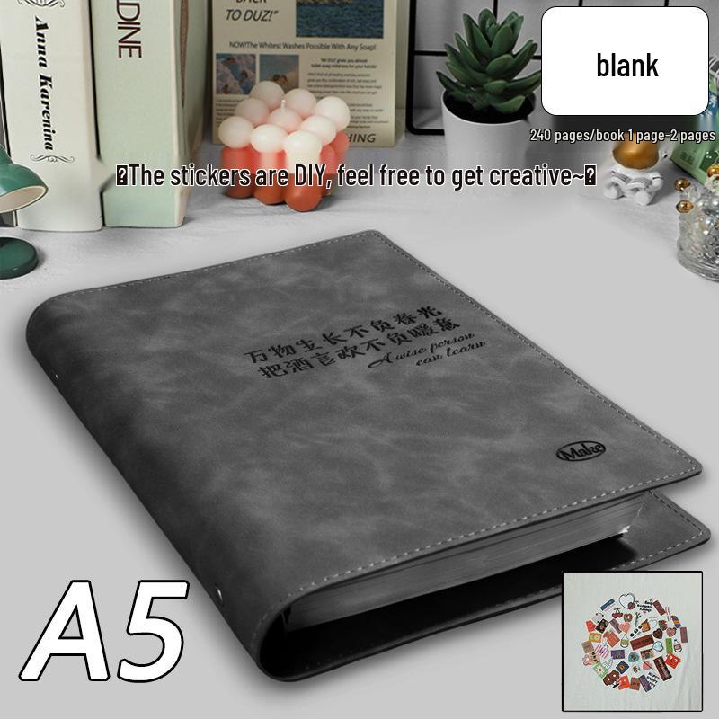 Notizbuch im Ins-Stil aus weichem Leder: B5 & A5 Leerer Tagesplaner für Schüler