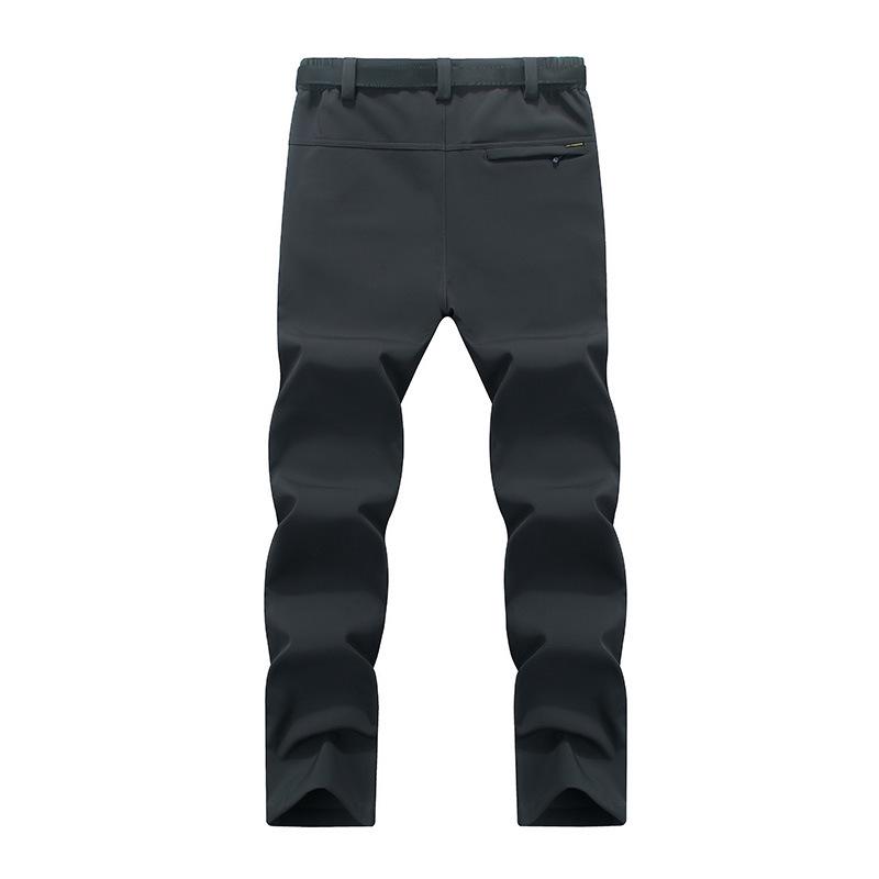 Men's Plus Velvet Thickened Softshell Pants - Windproof, Waterproof, Warm for Fall/Winter Outdoor Activities