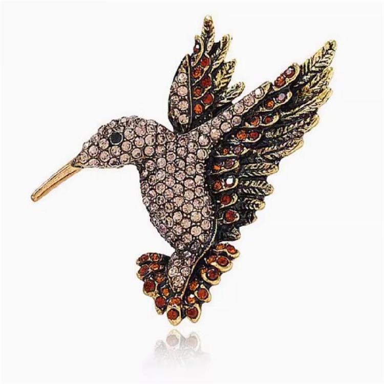 Delicate Rhinestones Encrusted Hummingbird Brooch Portable Accessory for Adding Elegant to Any Outfits or Occasion