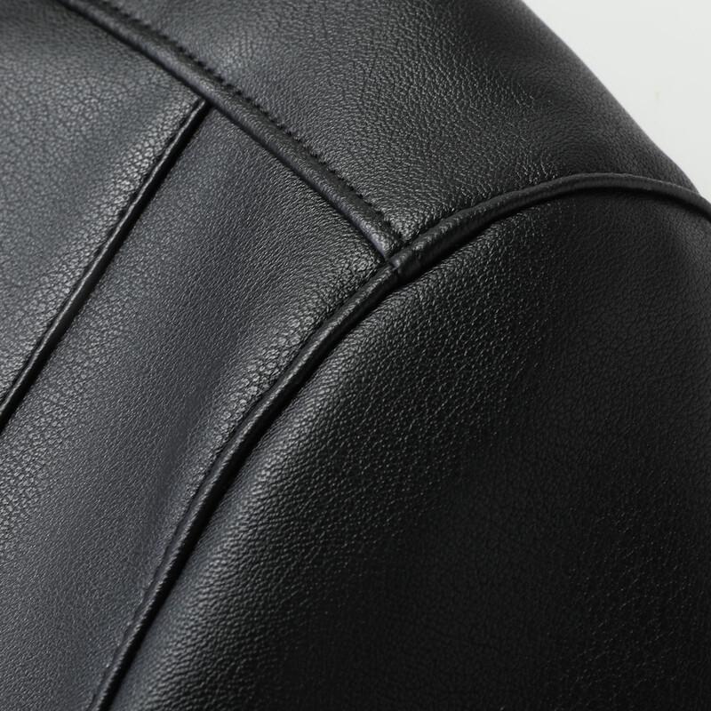 Dibinze Men's Plus Size Lapel Faux Leather Jacket