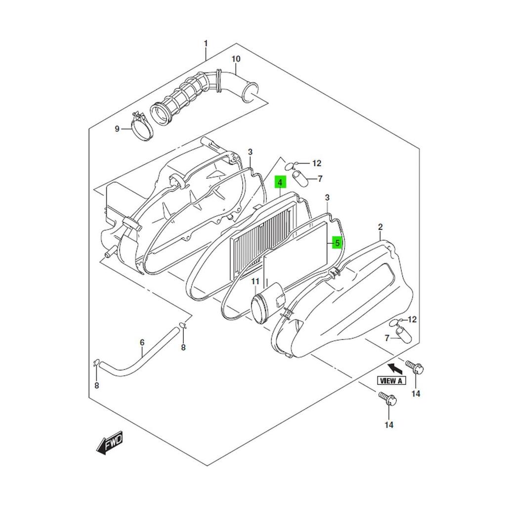Genuine Suzuki Swish Air Cleaner Element + Pre-filter 2-piece Set (Taiwan) 13781-31K00-000 + 13786-31K00-000