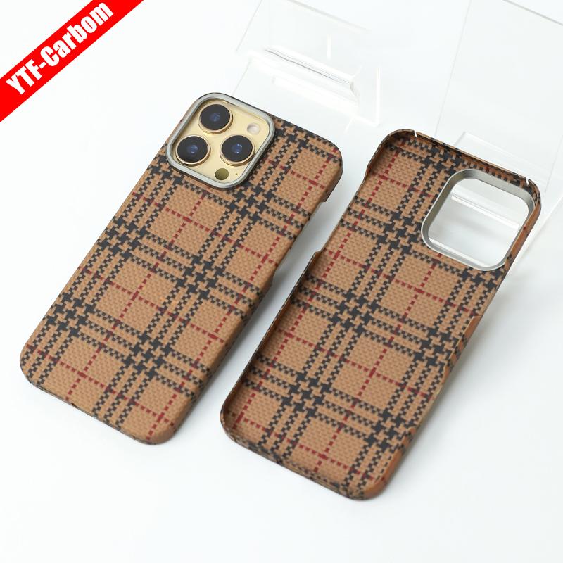 YTF-Carbon for iPhone16Promax Carbon Fiber Mobile Phone Case Aramid Fiber Magnetic 16Pro Protective Case Business 16plus
