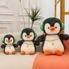 Chubby Penguin Plush Toy with Fun Headphones - Cute Cartoon Doll Gift for Girls