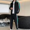 Fashion Korean Version Men's Patchwork Zippered Sportswear+Pants Set  New Spring Autumn Casual Jogging Fitness Two-Piece Set