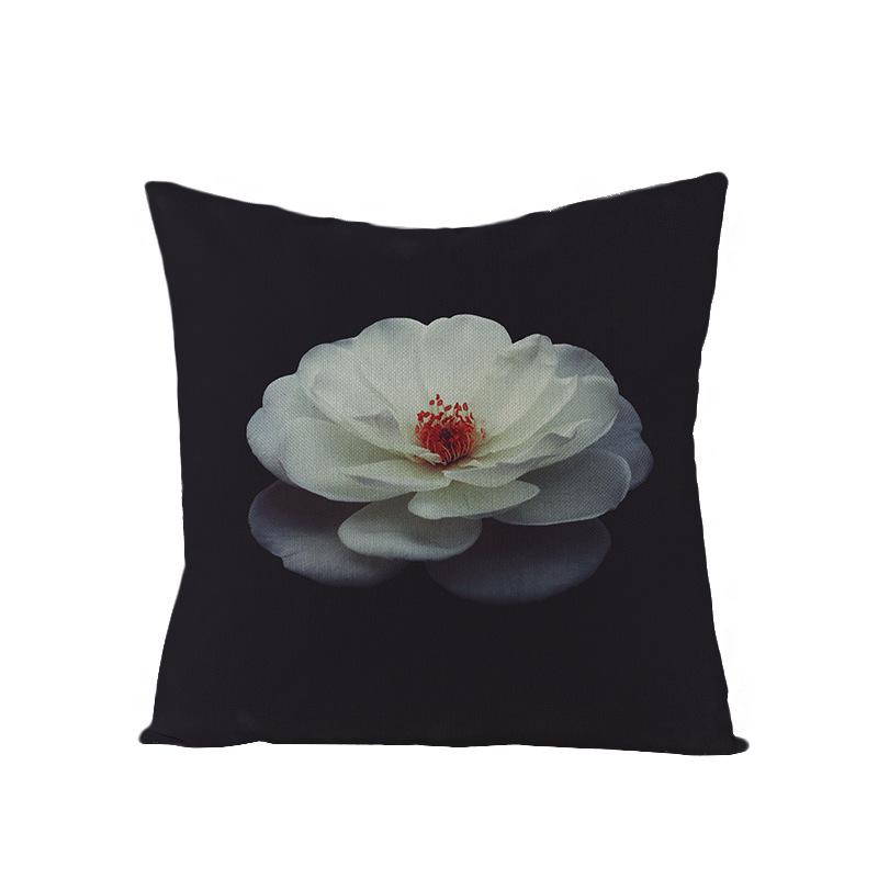 Modern Simple 3D Flower Polyester Pillow Cover for Home New Chinese Style Pillow Sofa Car Cushion Cover