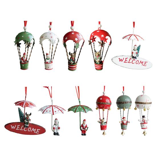 Závěsná ozdoba na vánoční stromek se šňůrkou, snadná instalace, ručně malovaná figurka, sváteční ozdoba sněhulák Santa Claus