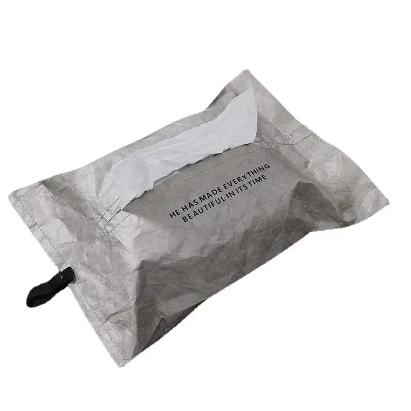 Papiertuch-Set Stoff Taschentuchbox Tasche Staubdicht Wasserdicht Tragbar für Auto Zuhause Büro Innenraum Taschentuchbox Abnehmbares Taschentuch