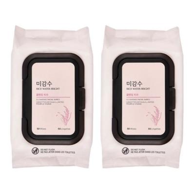 Rice Water Bright Cleansing Tissue (50 Sheets × 2 Packs)
