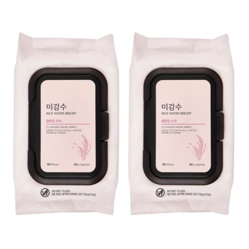 

THE FACE SHOP Салфетки для снятия макияжа с рисовой водой (50 листов × 2 упаковки)