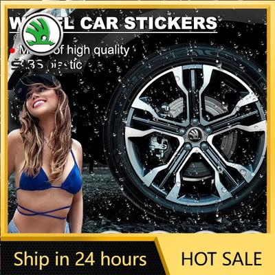 2026 Hot For SKODA 4pcs 56mm+60mm Car Wheel Center Hub Cap Rim Cover Emblem Stickers For Skoda Octavia 1 2 3 A4 5 MK2 Kodiaq Sup