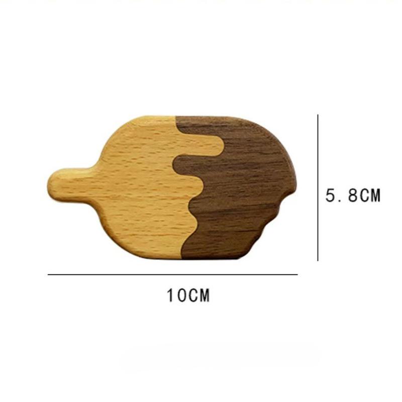 1pc Creative Wooden Bottle Opener, Ice Cream Shaped Bottle Opener, Solid Wood Refrigerator Sticker