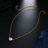 Eleganckie kobiety Serce Rhinestone Wisiorek Łańcuszek Naszyjnik Obojczyk Choker Prezent