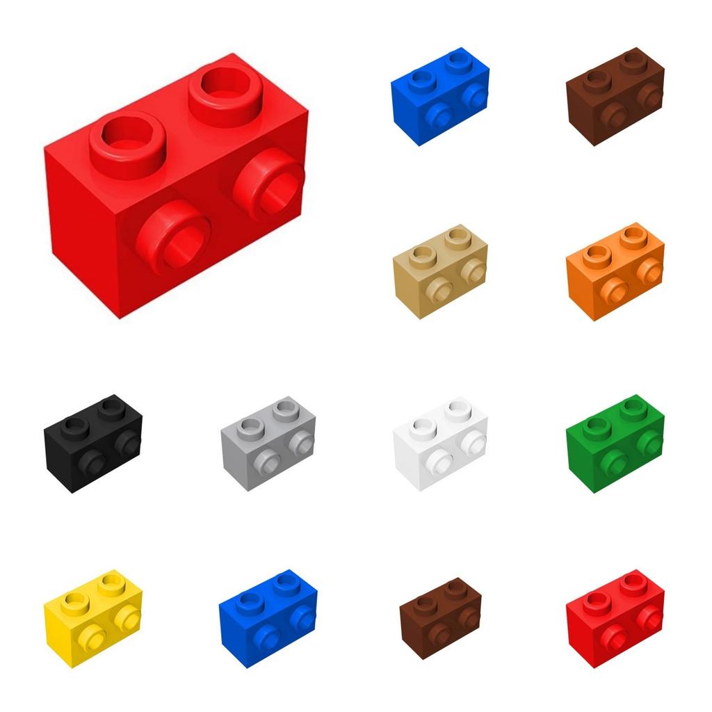 50pcs 11211 Modified 1 X 2 with Studs On Sid Bricks Collections Bulk Modular GBC Toys For Technical MOC DIY Building Blocks Comp