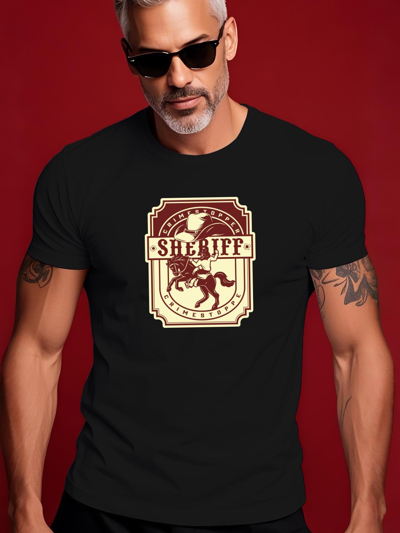 Retro Western Sheriff Cowboy Icon Trendy Streetwear Summe... XXXXL