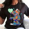 Colorful Bear Print T-Shirt, Casual Crew Neck Short Sleeve T-Shirt For Spring & Summer, Women's Clothing