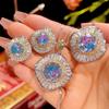 Autumn and Winter New Huabi Jewelry Copper Bottom Gold-plated Rose Cut Gradual Change Color Temperament Light Luxury Suit Women 14-10mm