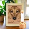 Mini Cat Whisker Jar Paw-Shaped Wood Base Glass Vase Cat Whisker Holder Transparent Memorial Gift Pet Hair Whisker Container