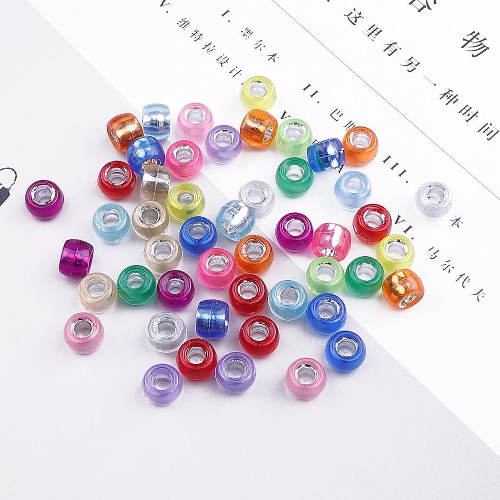 9x6mm Mixed Style Acrylic Barrel Beads for DIY Bracelet & Necklace Making
