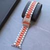 Black Gold Stainless Steel Band for Apple Watch Ultra 49mm 10 46mm Orange Metal Strap for Series 9 8 7 6 5 4 45mm 44mm Watchband