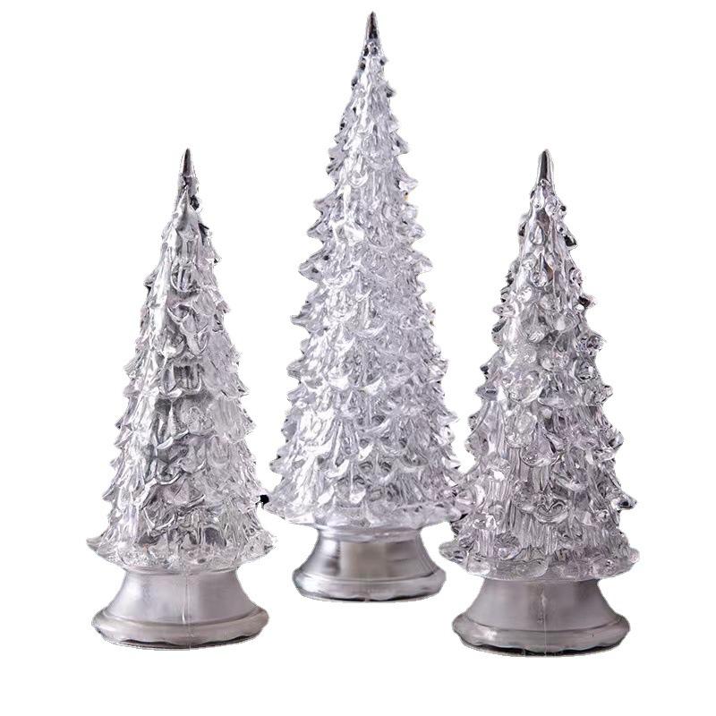 New Christmas Acrylic Xmas Tree Color Changing Led Night Light Lamp Home Decoration Christmas Tree Ornaments Navidad Wedding