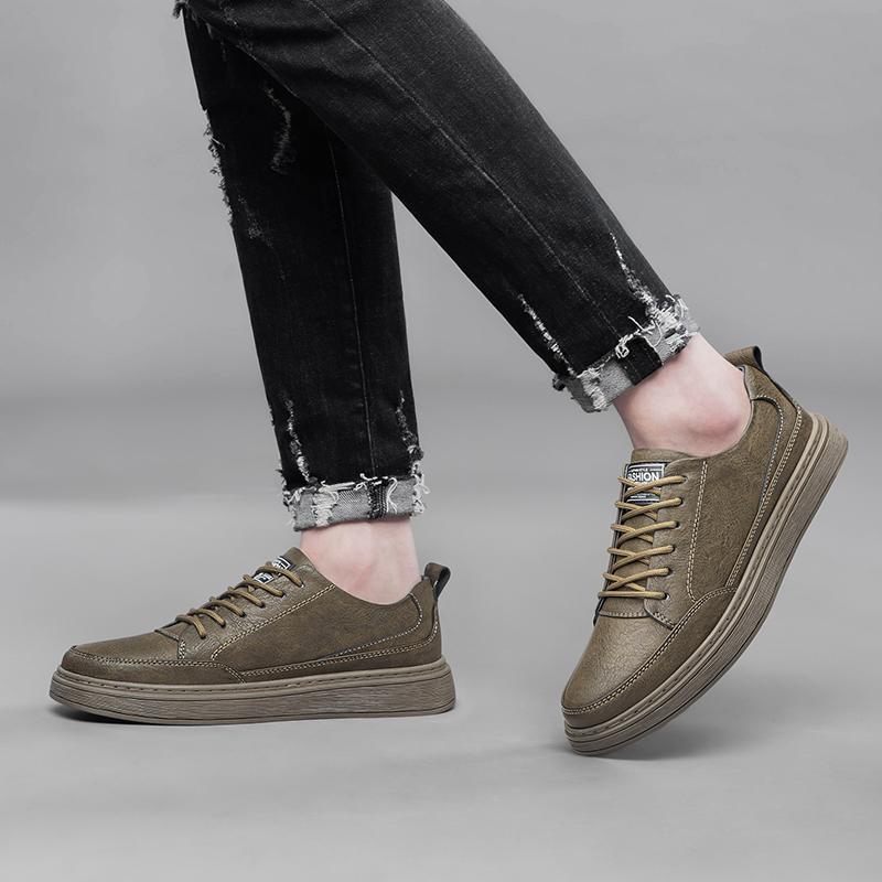 Stylish Men Casual Shoes Casual Men Sneakers Cow Genuine Leather Leisure Designer Shoes Outdoor Skateboard Shoes New Comfortable