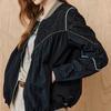 MAXZA Lace Color Block String Zip Up Jumper Zd05qj007on