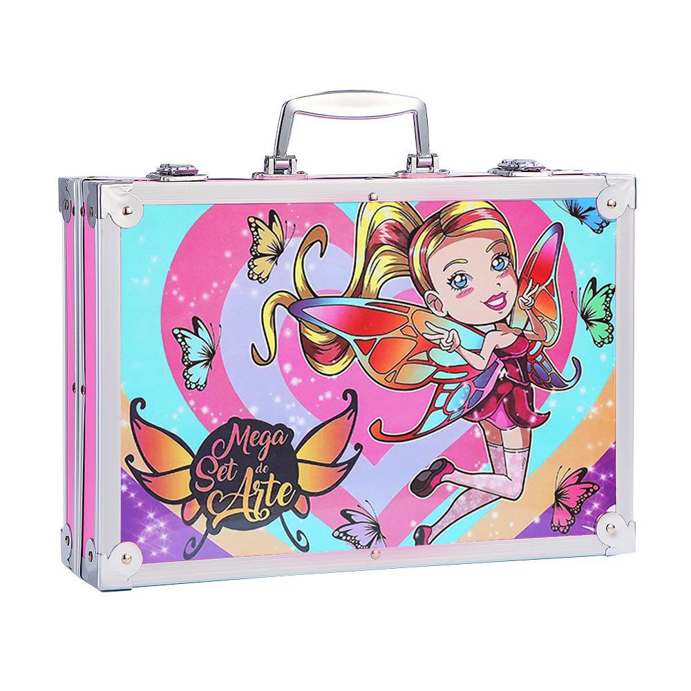 

Набір для малювання з 145 предметів у двошаровій алюмінієвій коробці з пензлями - Акварельні маркери для студентів та дитяча подарункова коробка для графіті Colorful