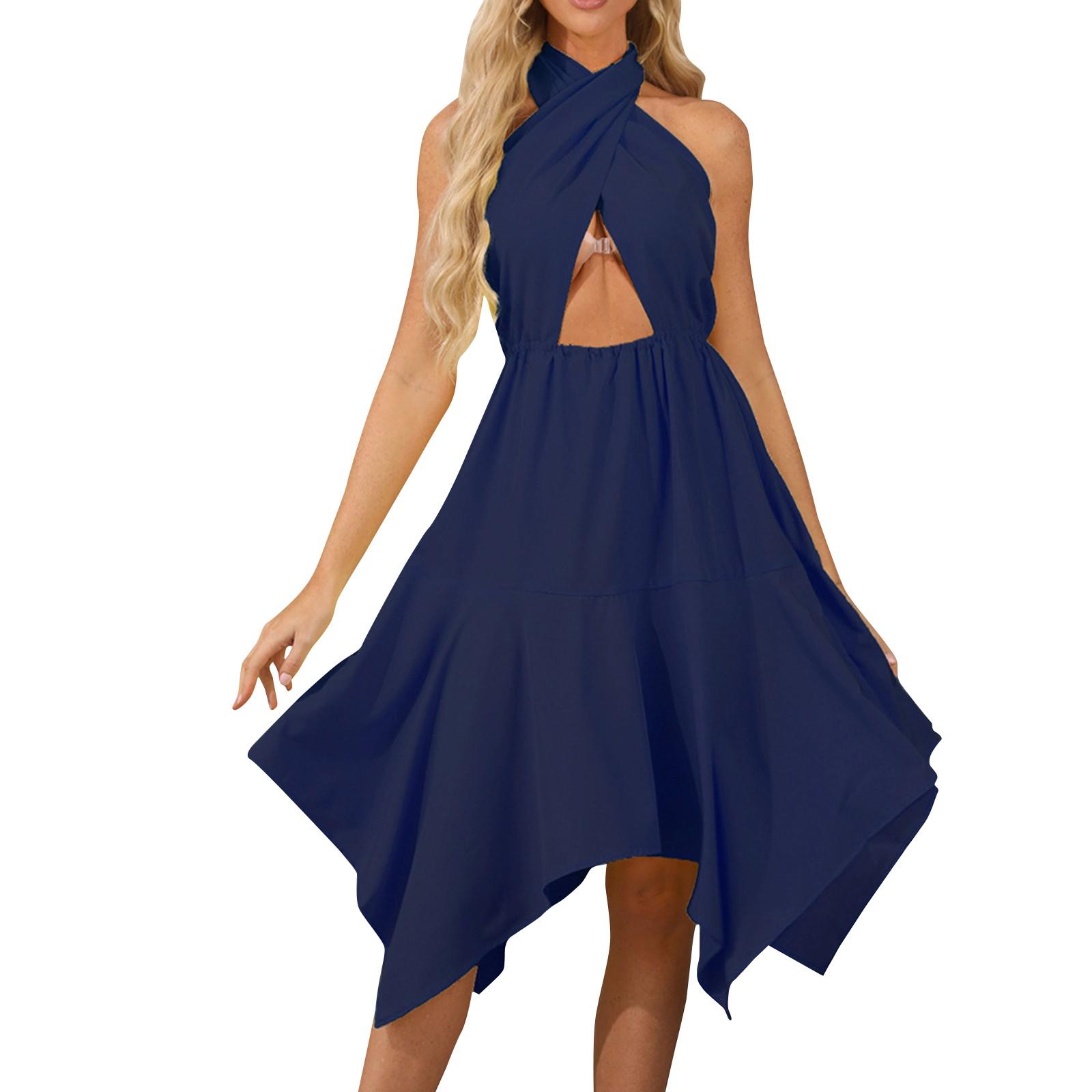 

Женская летняя пляжная юбка нестандартной формы с высокой талией и открытой спиной M