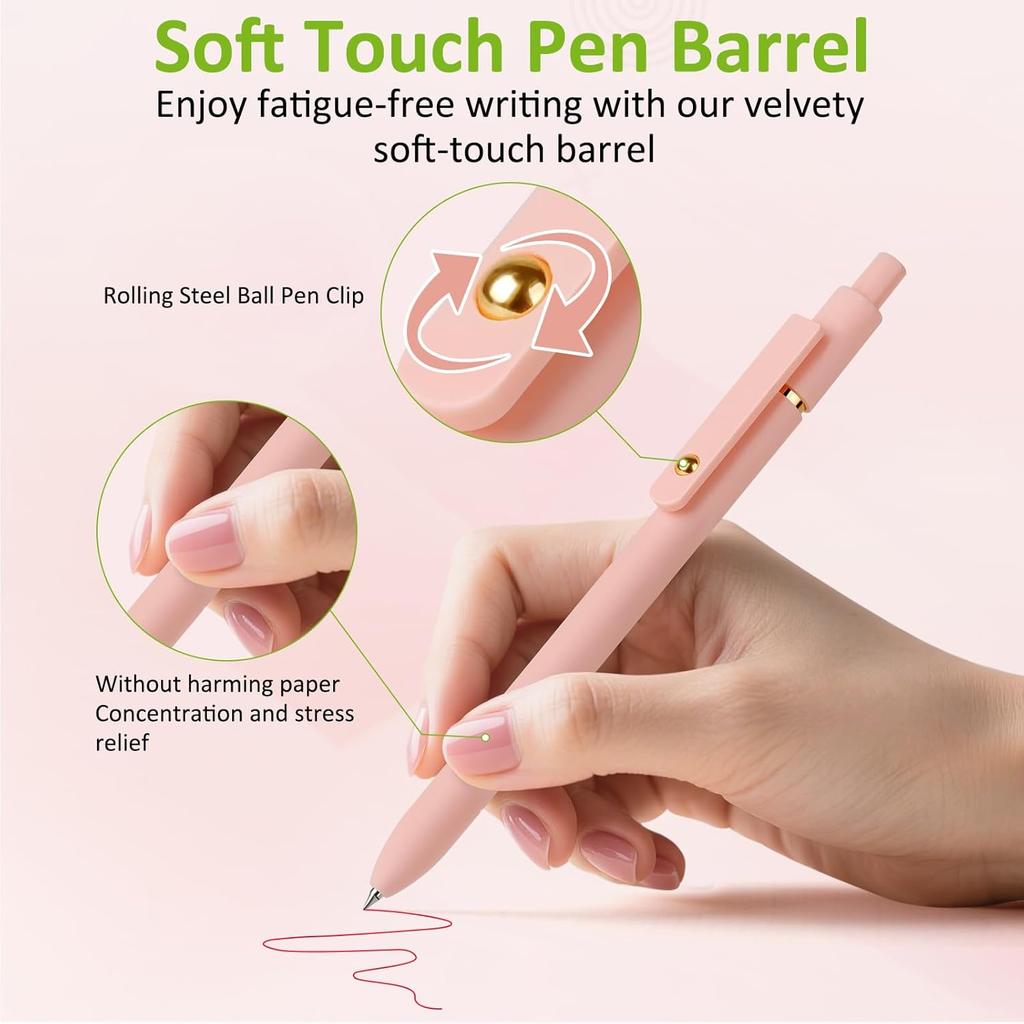 FIOVER Colored Pens, 6 Pack Colorful Gel Pens, Quick-Dry 0.7mm Medium Point for Journaling, Note Taking, Doodling, Aesthetic Office School Supplies,