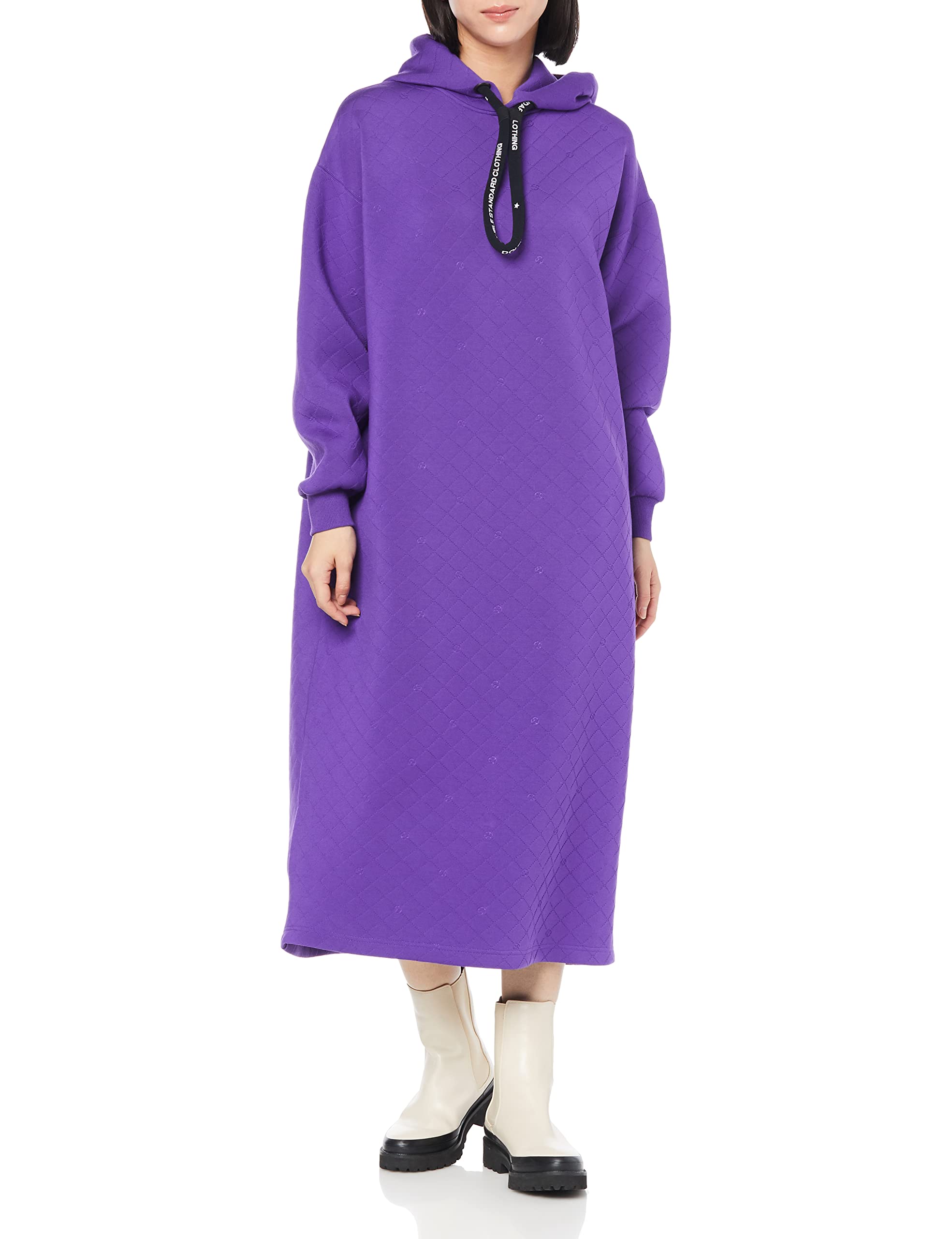 

Double Standard Clothing ESSENTIAL Cardboard Knit Hooded Size 38 Dress, 2501-032-224, Women s, Purple, фіолетовий