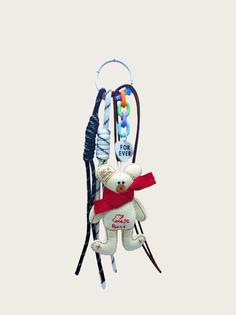 Fabric Filled Cotton Cartoon Bear Keychain Versatile Girls Trend Scarf Little Bear Bear Pendant Bag Pendant