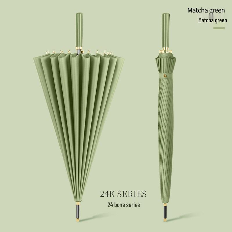 Windproof Double Canopy Umbrella with 24 Ribs and Long Handle