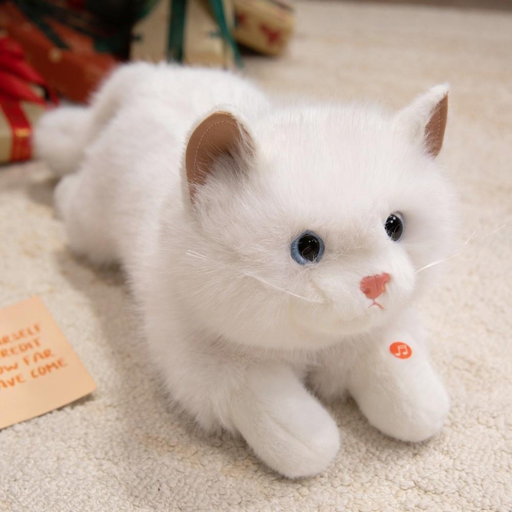 Fluffy Ragdoll Cat Plush Doll Voiced Simulated Kitten Model New Realistic Cat Doll  Kids