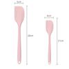 Spatule antiadhésive en silicone rose, manche rond, grattoir à gâteau, crème, beurre, pâtisserie, outils haute température pour cuisines