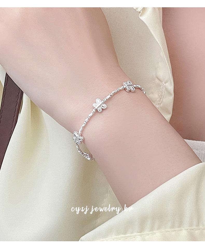Cui Yan S925 Sterling Silver Korean Butterfly Bead Bracelet for Women - 2025 New Spring/Summer Collection.