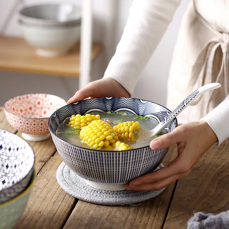 Diruien Ceramic Large Noodle and Soup Bowl