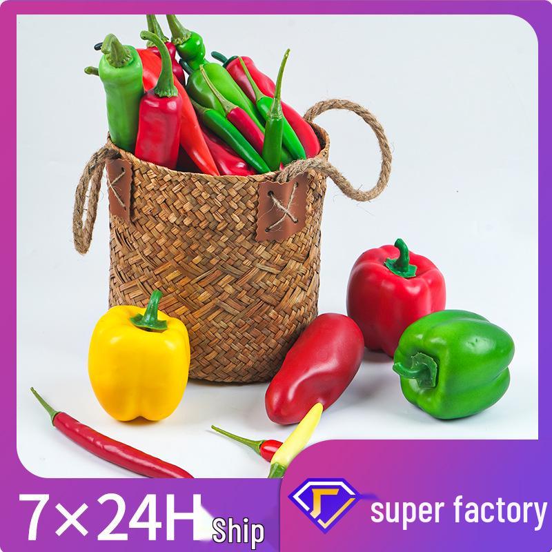 Blue & Red Fake Pepper Display Model for Photography & Early Education