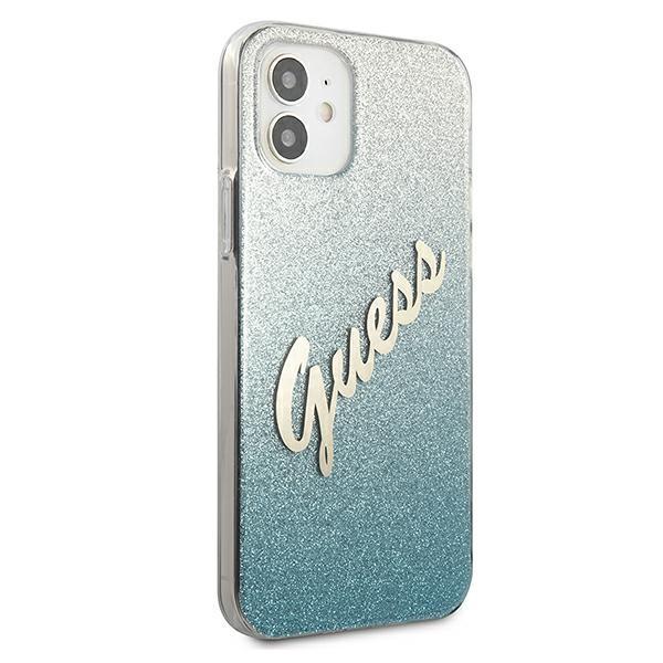 Hülle für iPhone 12 mini Guess Glitter Gradient Blau