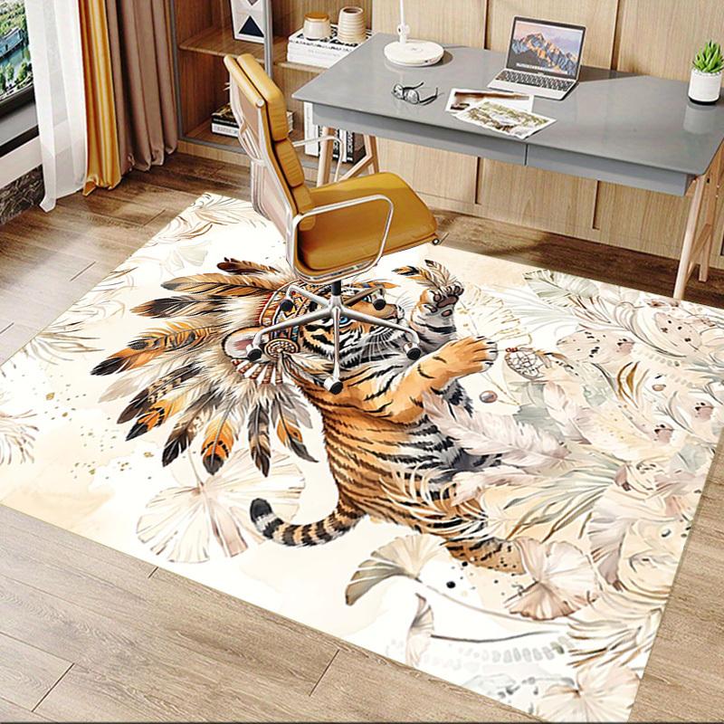 1PC Tiger Feather Non-Slip Floor carpet, Office, family, bedroom, Studio - Large Area Rug, Vibrant Colors-C0464