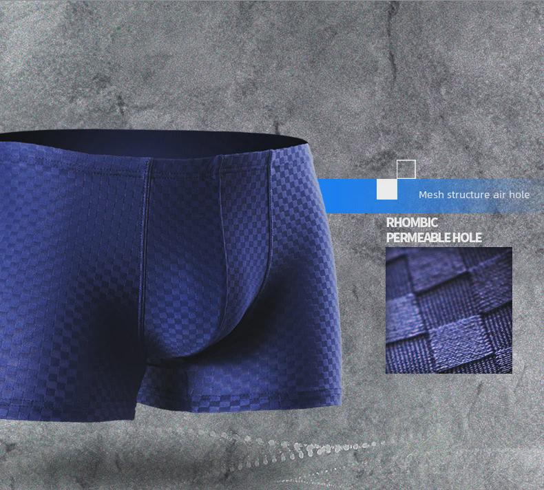 Men's Ultra-Thin Ice Silk Boxer Briefs - Breathable Seamless Summer Shorts